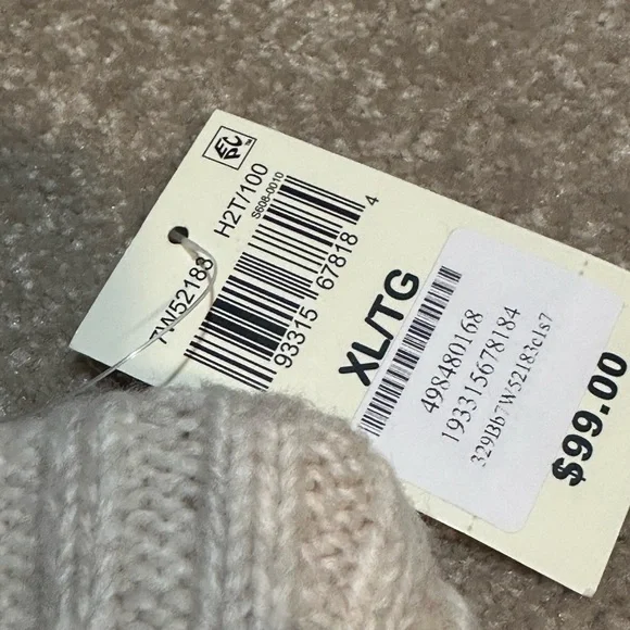 LUCKY BRAND Oatmeal Beige Traveling Rib Ribbed Turtle Neck Sweater XL - Picture 6 of 8